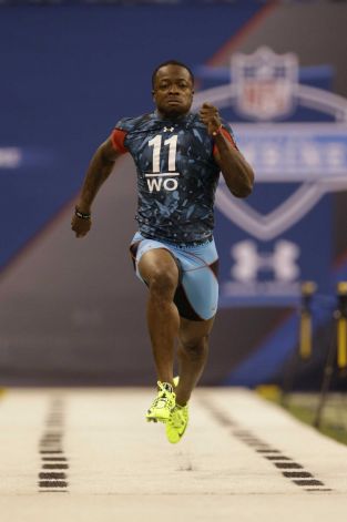 Marquise Goodwin pendant son 40 yard dash